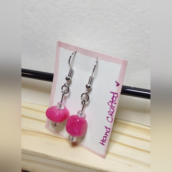 Pink  Quartz Earrings - Picture 7 of 9